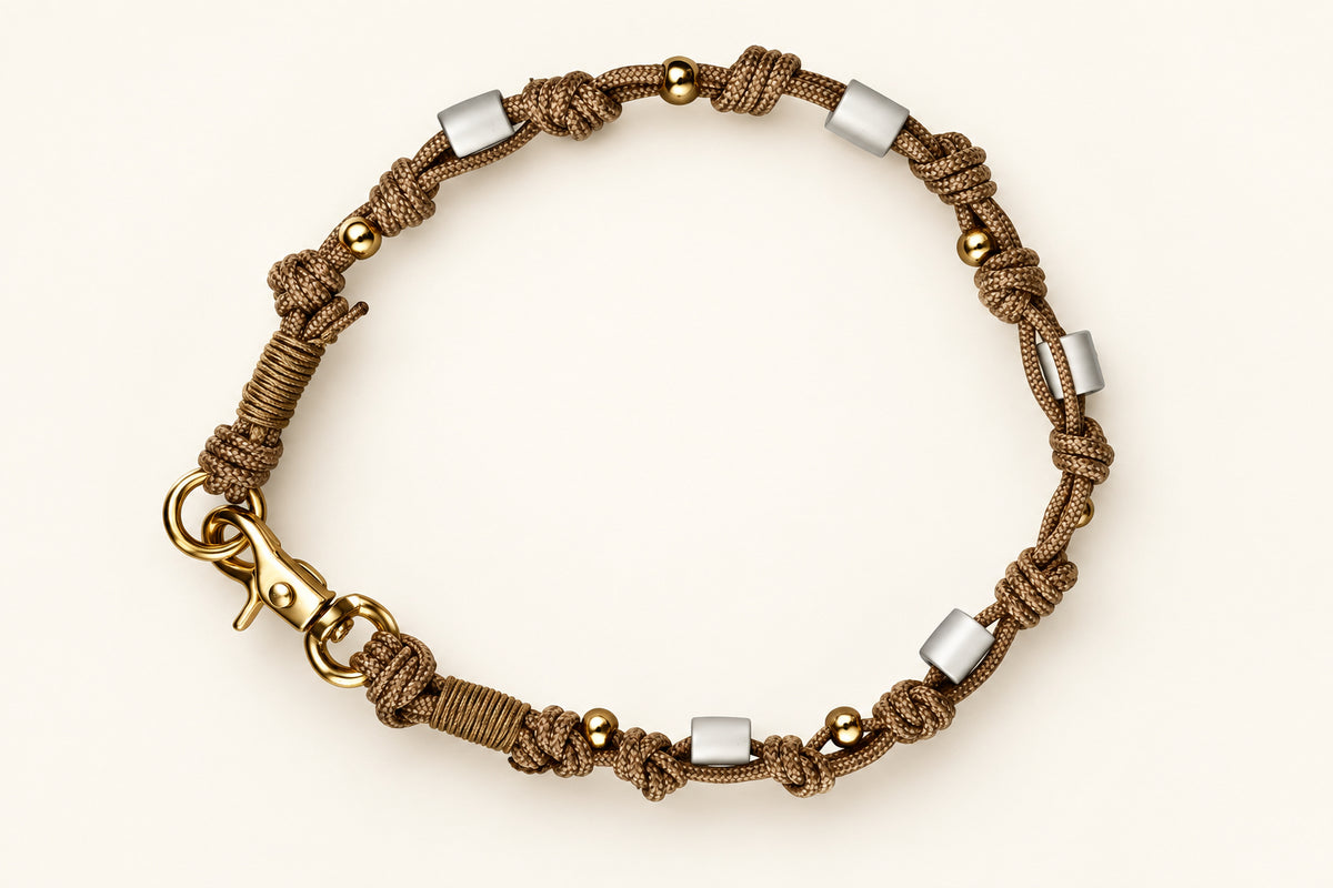EM Keramikkette mit Perlen Gold-Braun
