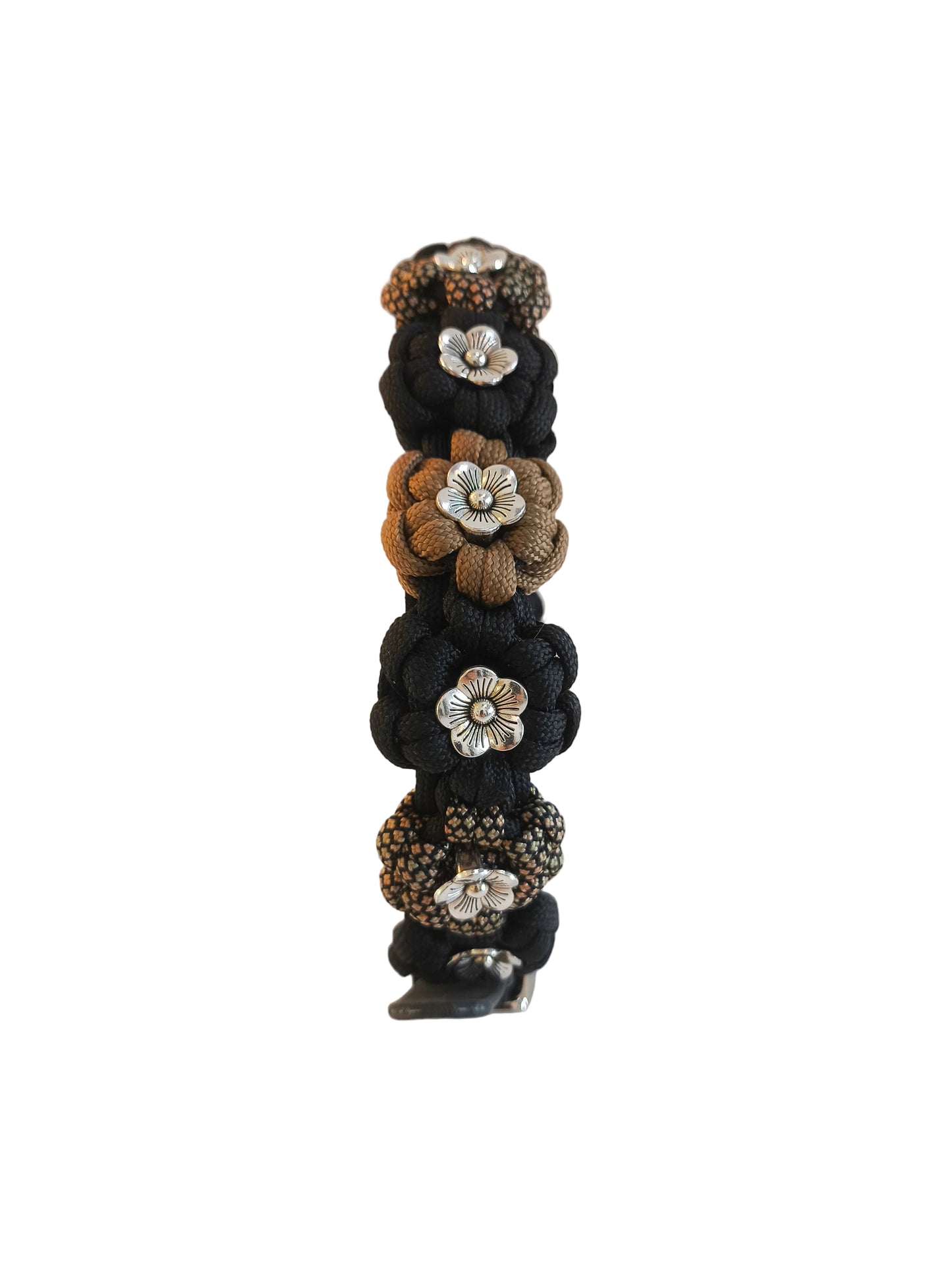 Halsband "les fleurs" Schwarz-Braun
