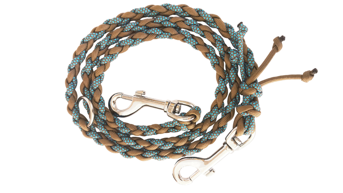 Laisse "les petits" turquoise-marron