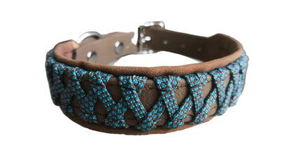 Halsband Braun-Türkis