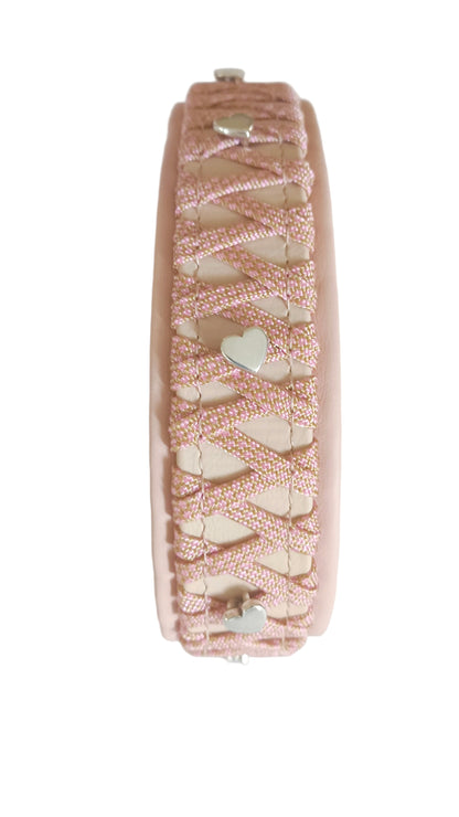 Collier "la côte" rosé avec des petits cœurs