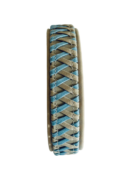 Halsband „la côte“ Caffee Latte-Iceblau