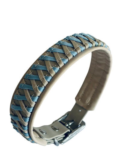 Halsband „la côte“ Caffee Latte-Iceblau
