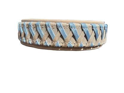 Halsband „la côte“ Caffee Latte-Iceblau
