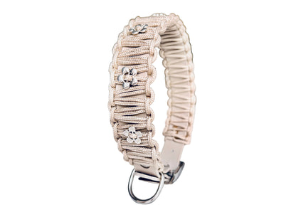 Halsband „le naturel“ Caffee Latte mit Blumenperlen