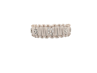 Halsband „le naturel“ Caffee Latte mit Blumenperlen