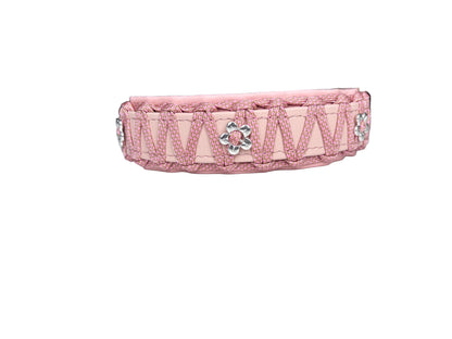 Halsband "la côte" rosé mit Blumenperlen