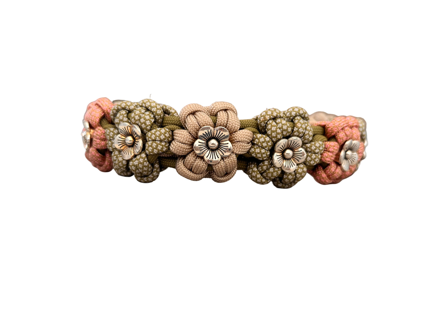 Collar "les fleurs" Pink-Moss