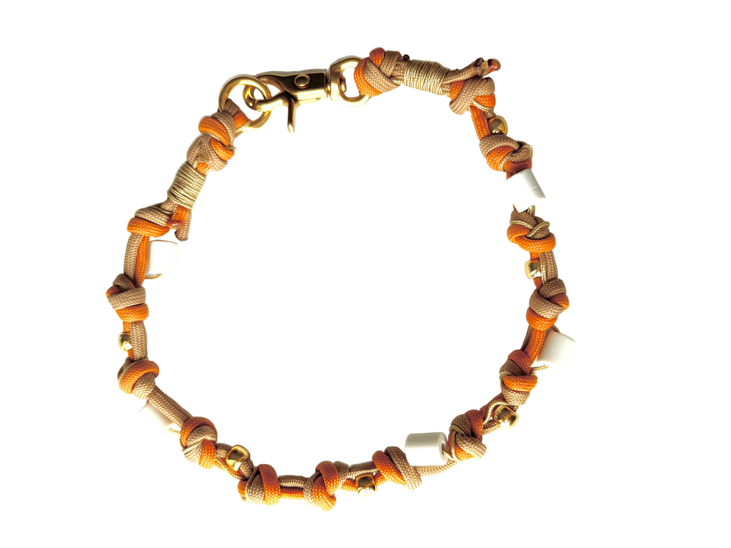 EM Ceramic Chain Mustard-Brown with Beads