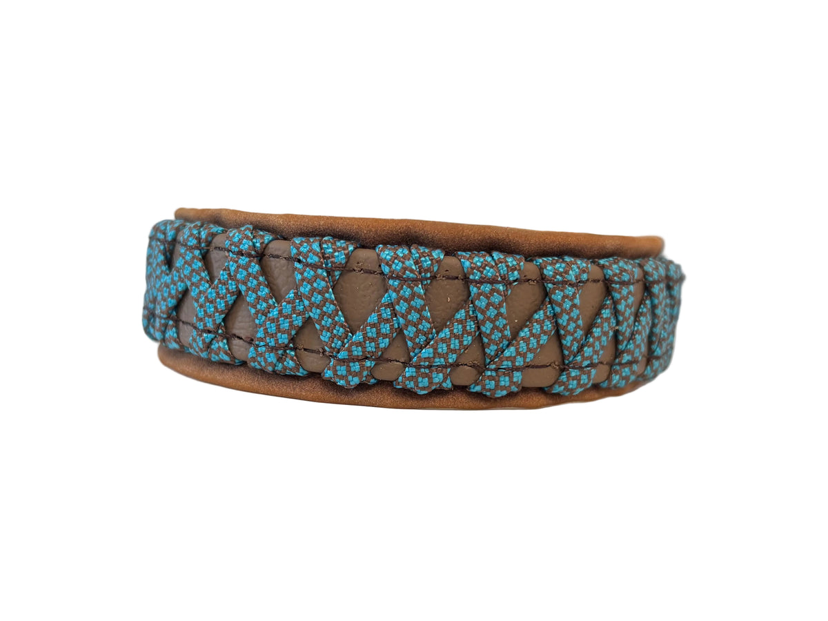 Halsband Braun-Türkis