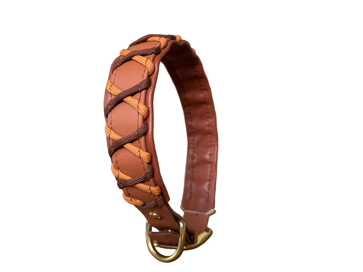 Halsband "la forêt" Cognac-Braun