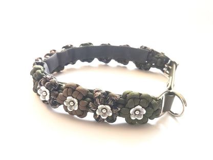 Halsband "les fleurs" Armygreen-Camouflage