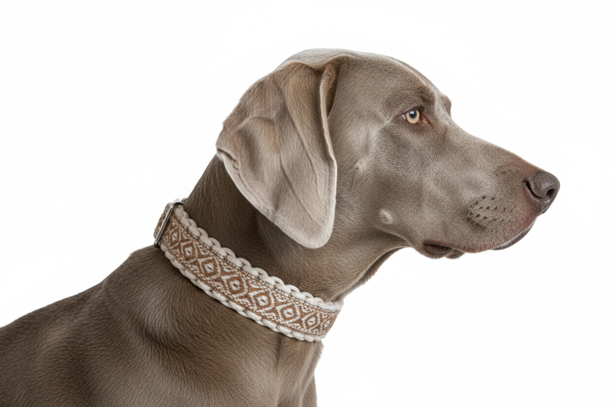 Weimaraner mit Boho Halsband