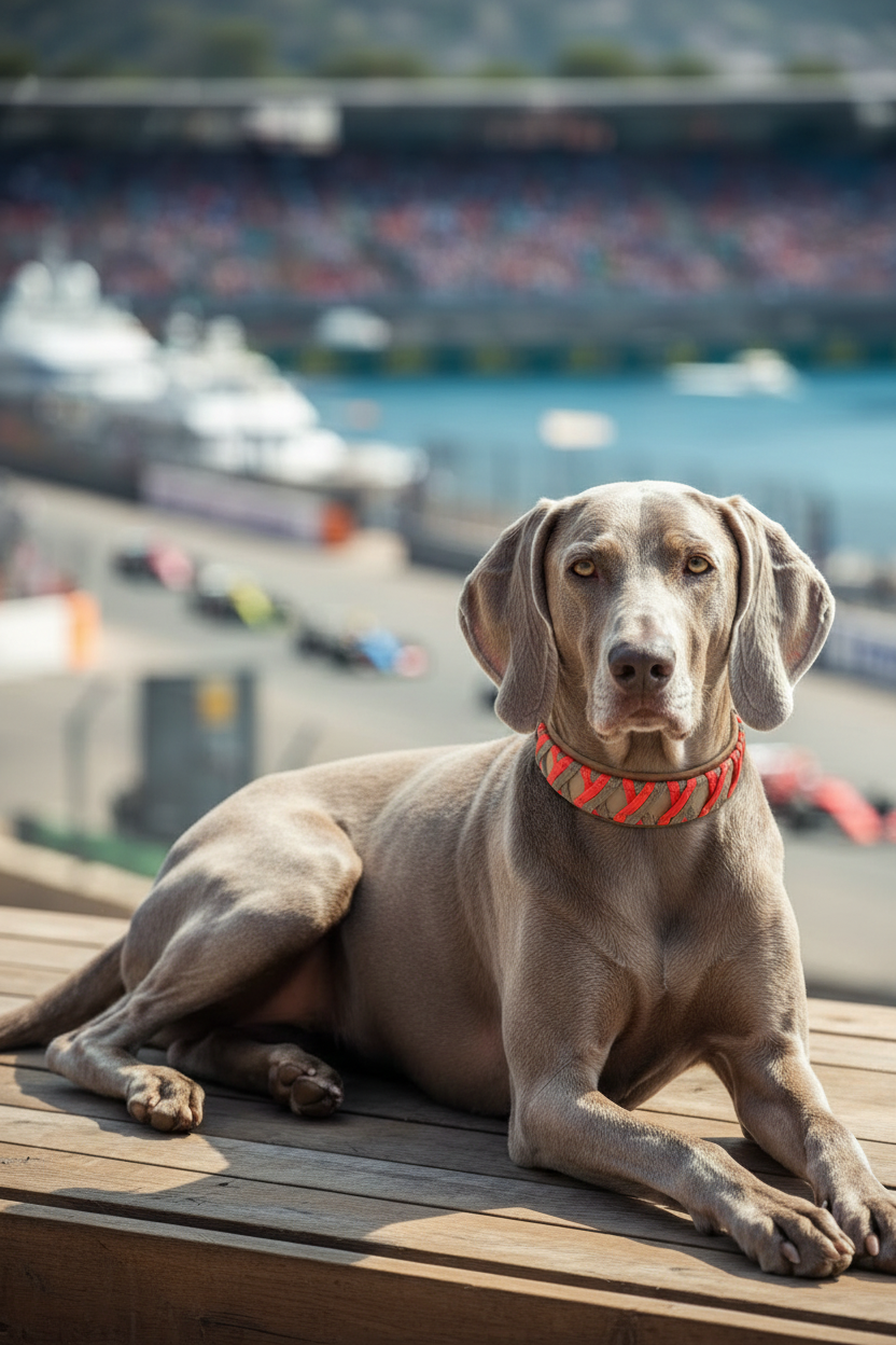 Weimaraner mit Halsband